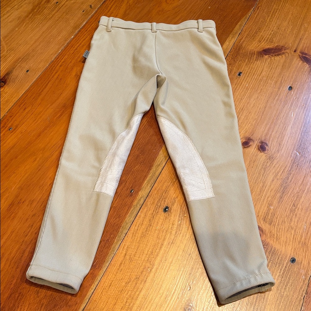 DEVON-AIRE 10 Beige Ribbed Riding Breeches Knee Patch - Picture 2 of 6